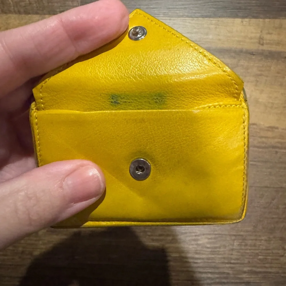 Balenciaga‎ Yellow Leather Envelope Card Holder Wallet